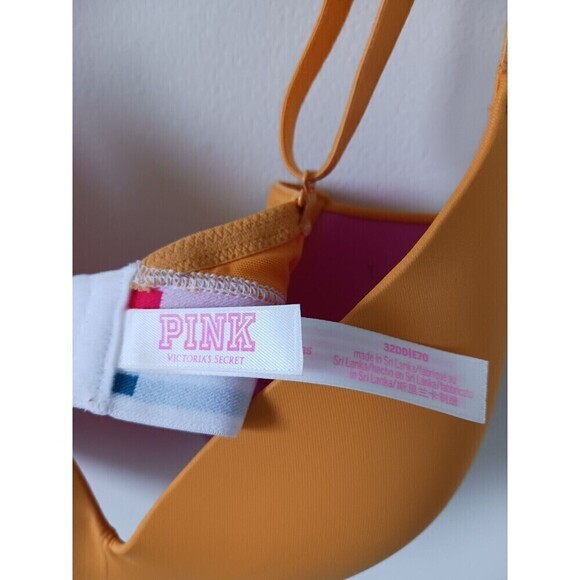 Victoria's Secret Pink Wear T Shirt‎ Bra Wireless Lightly Lined Yellow 32DD - Picture 4 of 6
